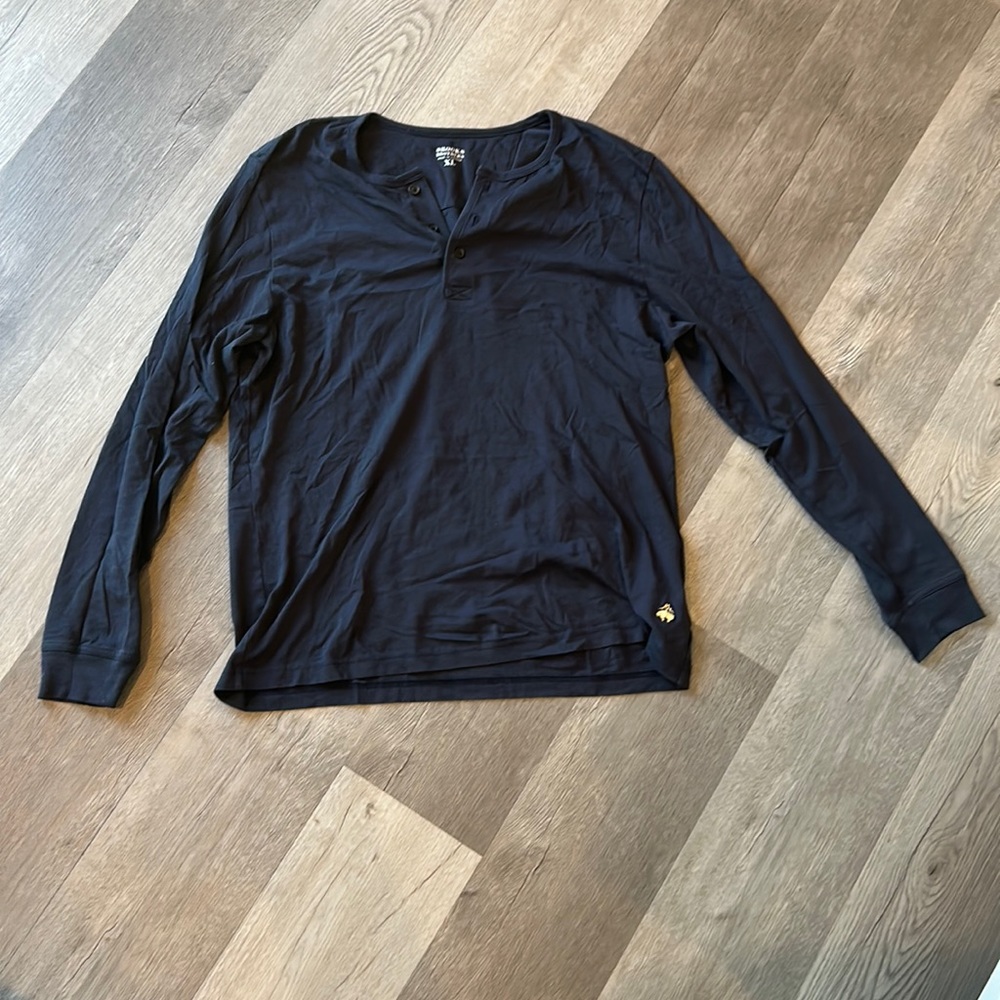 Brooks Brothers Men’s Navy Blue Long Sleeve Henley XL - K21